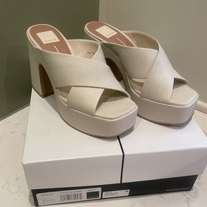 Dolce Vita Wonder Ivory Platform Mule Sandals